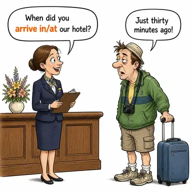 arrive in/at karikatür