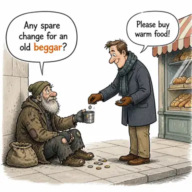 beggar karikatür