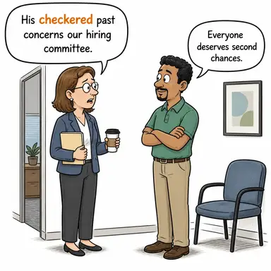 checkered karikatür